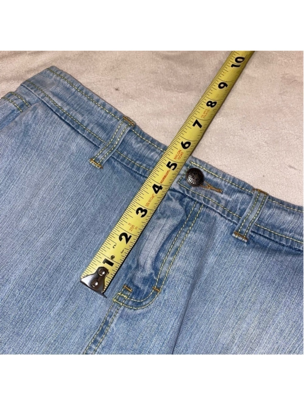 Tommy Hilfiger Y2K Low Rise Lace Trim Denim Mini Skirt Size 4 - Picture 12 of 12